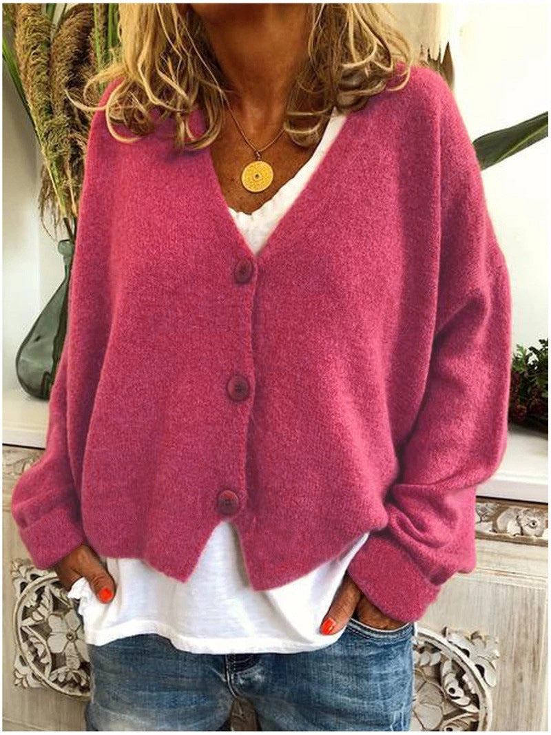 Loose sweater knitted cardigan