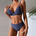 Swimwear Split Swimsuit Women's Summer Ins Style Gold And Silver High Waist Bikini