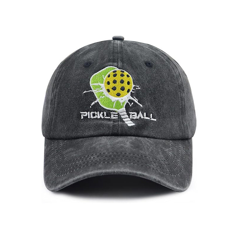 Pickleball Adjustable Embroidered Washed Baseball Cap for Men and Women