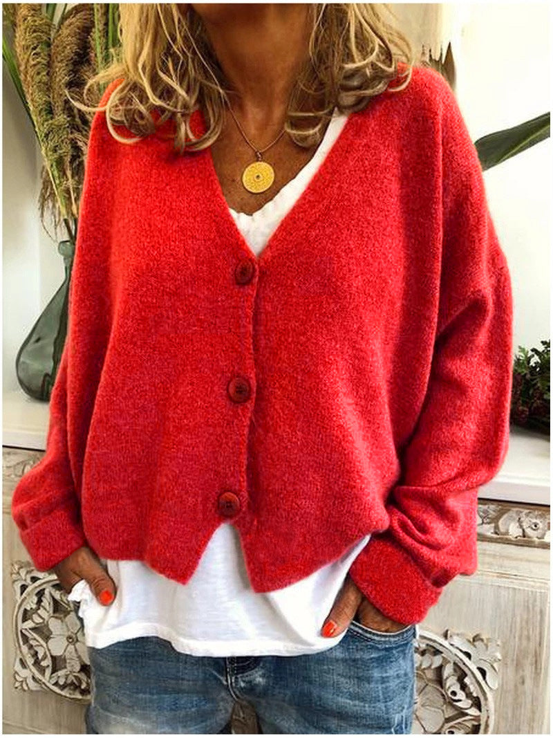 Loose sweater knitted cardigan