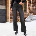 Women's Jeans, Black Gray Fashion Simple Slim Straight Leg Denim Pants for Women