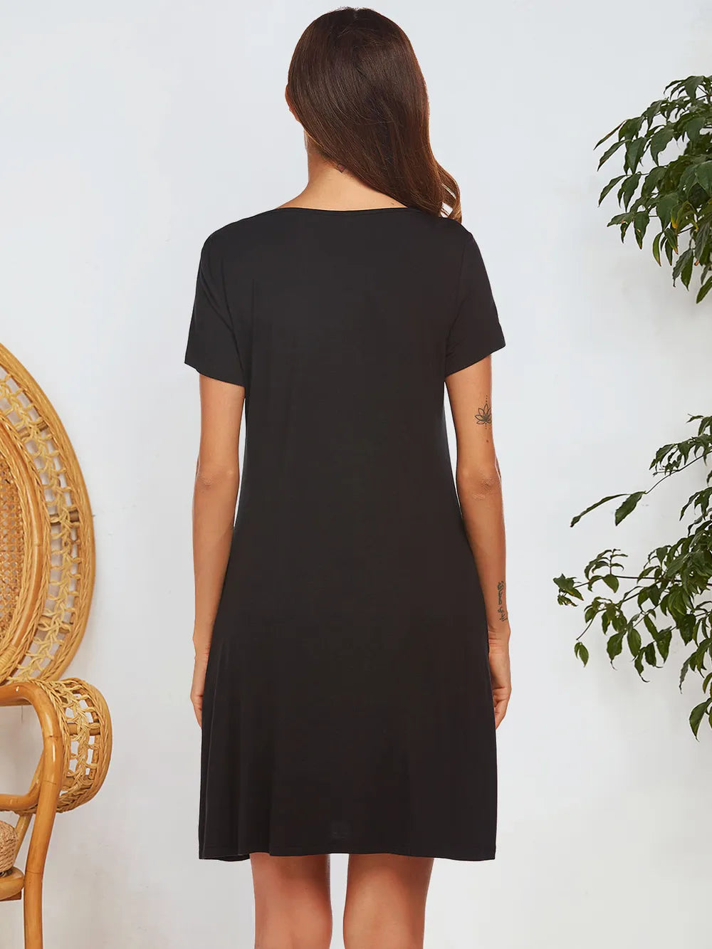 Spring and summer short sleeved pocket top button home clothes pajamas for women