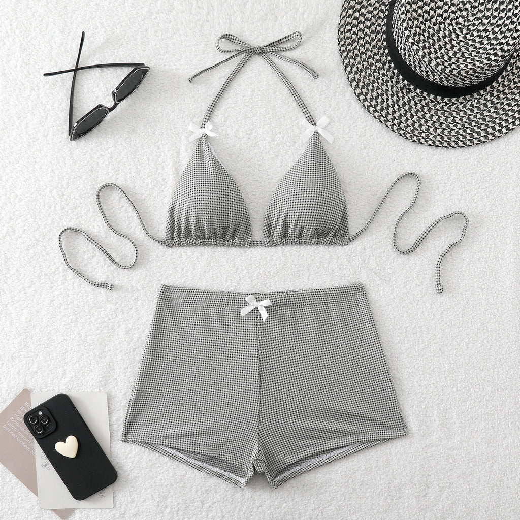 Bikini de tiro alto con short