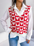 Heart V-Neck Sweater Vest