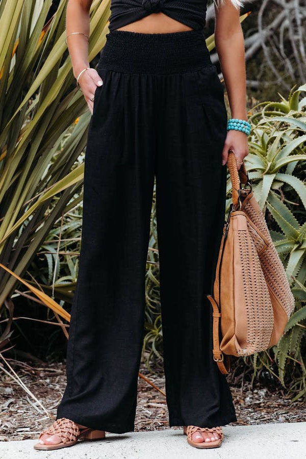 Spring and Summer Cotton Hemp Large Women's Harun Sports Pants Elastic Waist Casual Long Pants