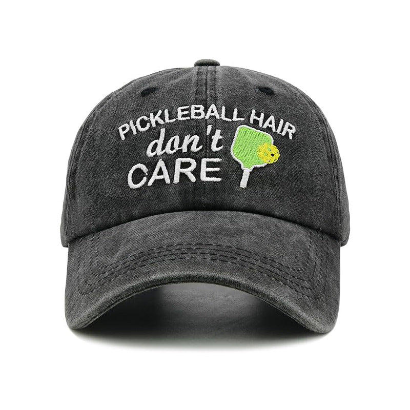 Pickleball Adjustable Embroidered Washed Baseball Cap for Men and Women