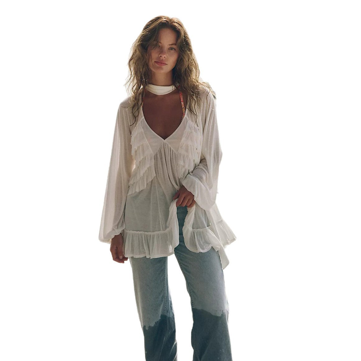 Sexy Sheer Chiffon Beach Cover-Up Bikini Swimwear for Women