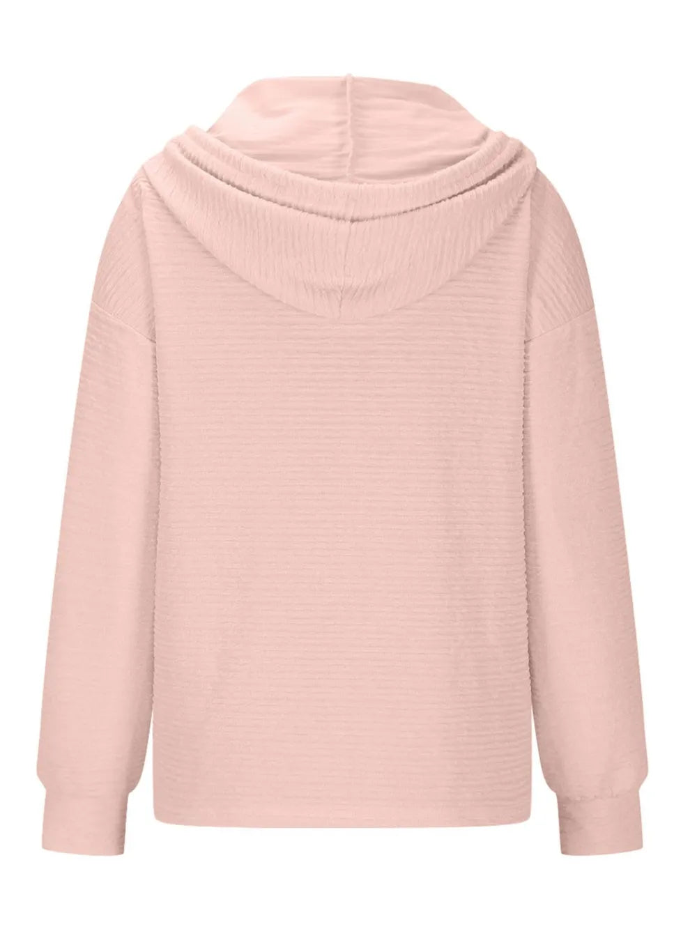 Solid color hooded sweatshirt jacket casual shoulder down long sleeved top