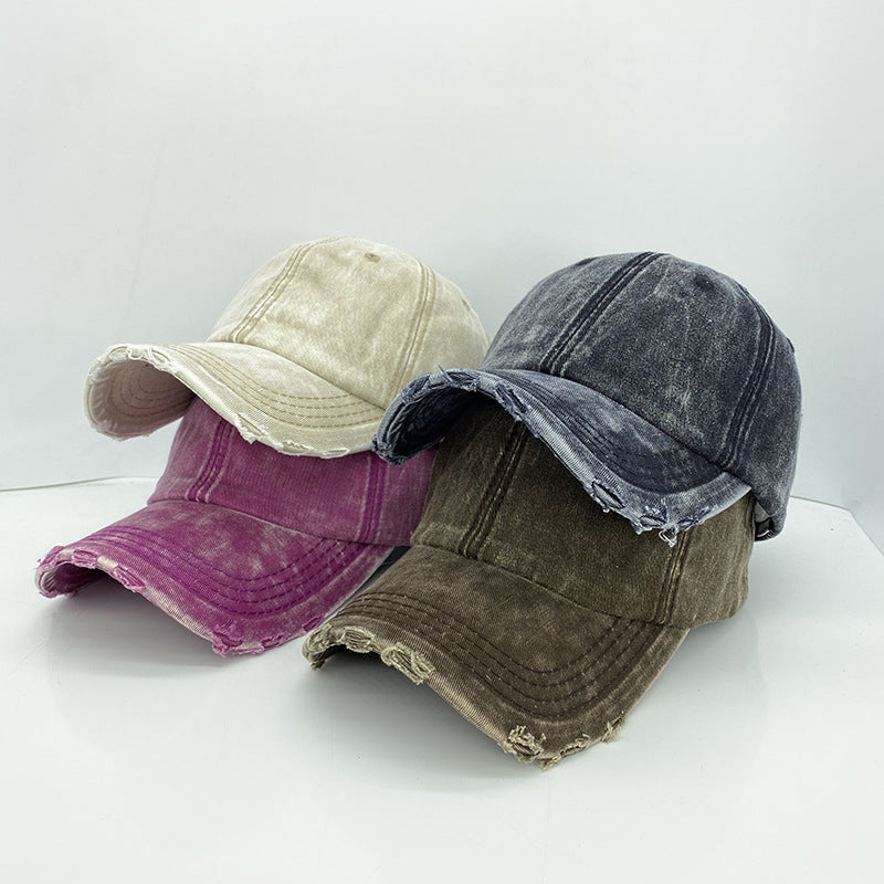 New Denim Material Hat Women Spring And Summer Retro Old Street Baseball Cap Sunscreen Outdoor Peaked Cap Ins Fashion