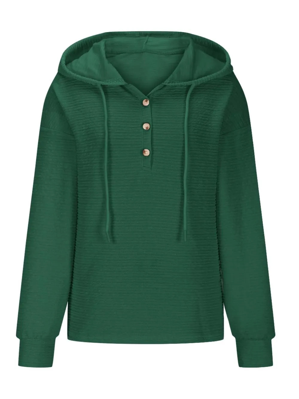 Solid color hooded sweatshirt jacket casual shoulder down long sleeved top