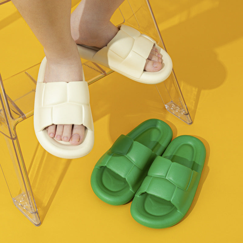 New Men And Women Couples Home On Behalf Of Cross-Border Square Anti-Collision Thick Bottom Stepping On Shit Eva Slippers