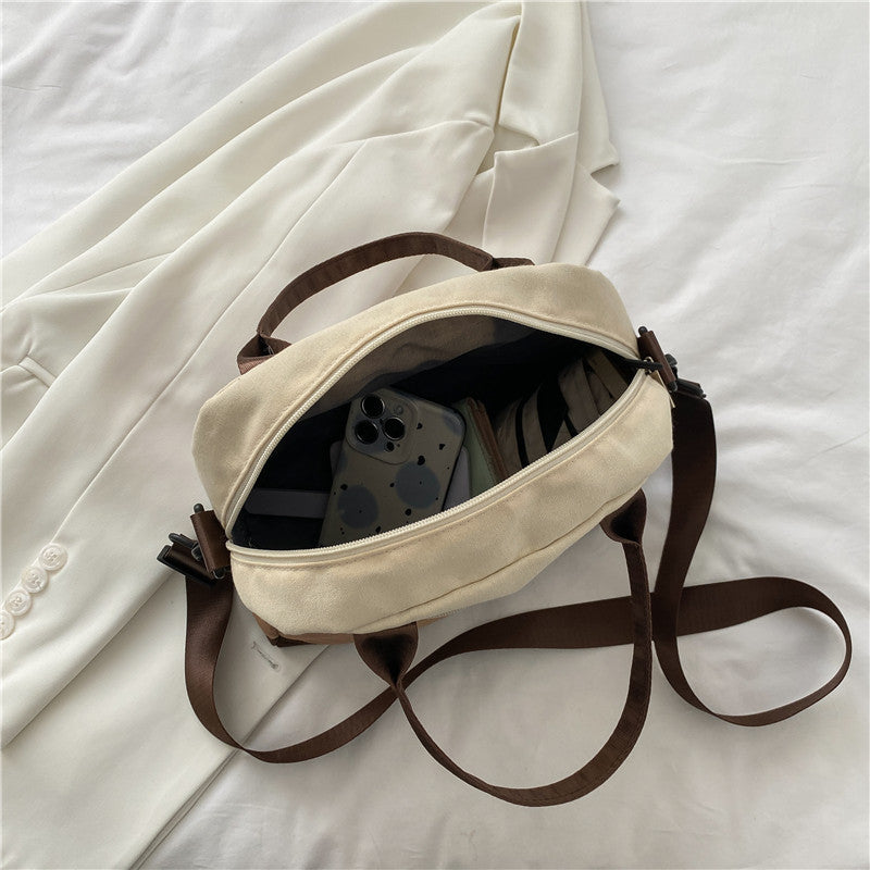 Ins Niche Design Handbag New Korean Style Casual Large Capacity Canvas Bag All Match Single Shoulder Messenger Bag