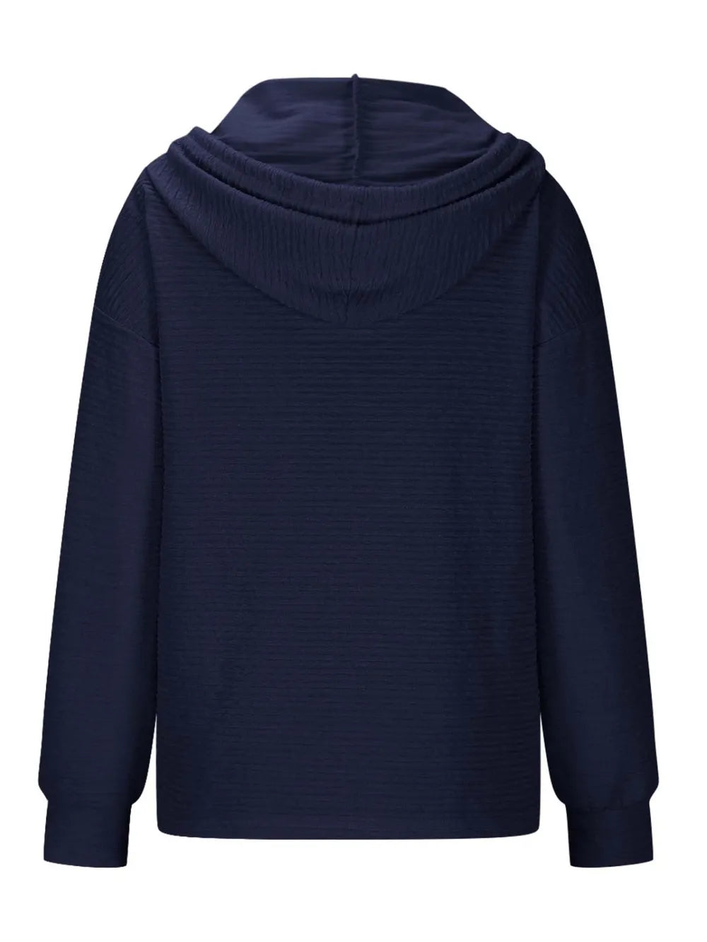 Solid color hooded sweatshirt jacket casual shoulder down long sleeved top