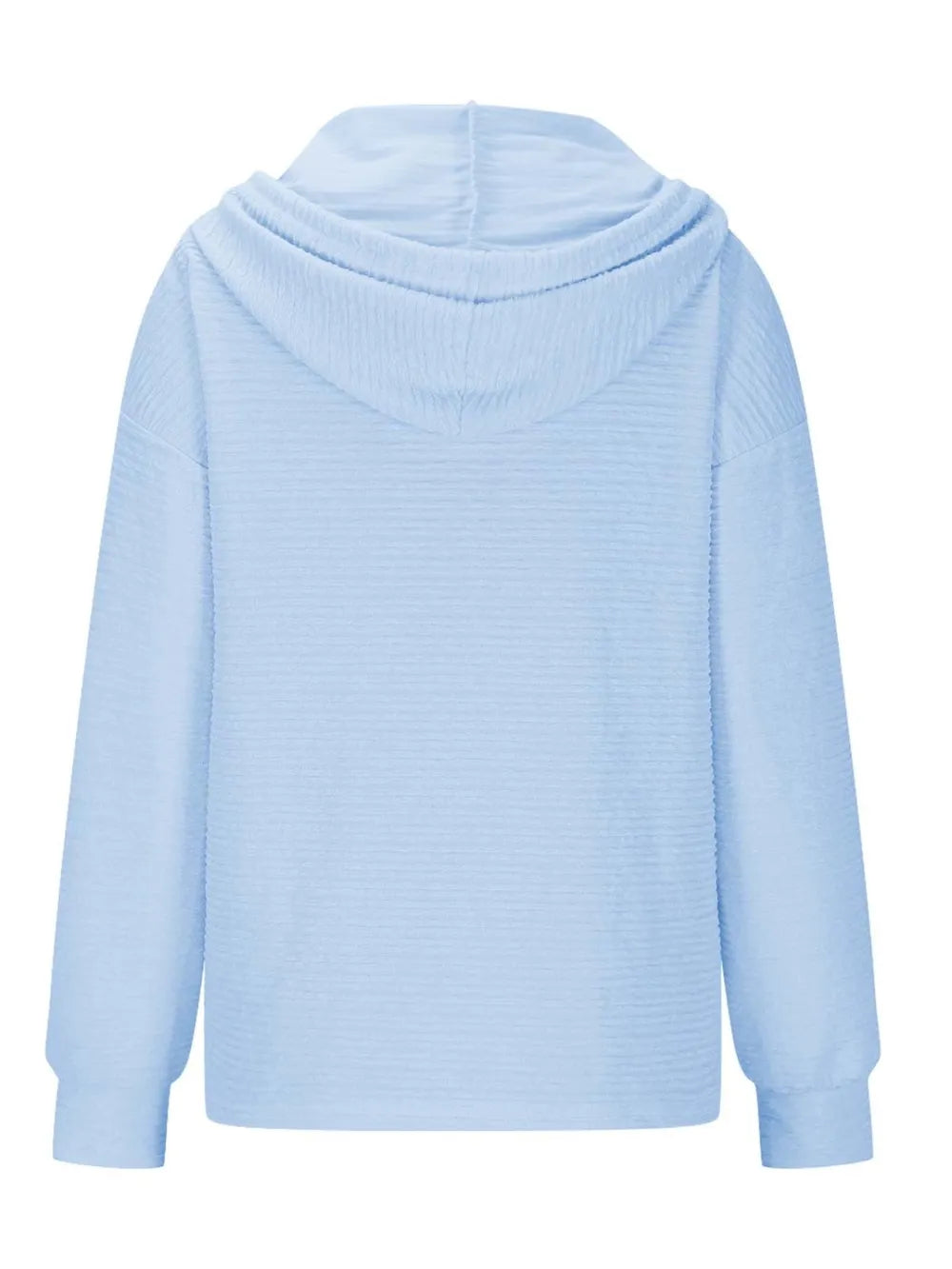 Solid color hooded sweatshirt jacket casual shoulder down long sleeved top