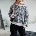 Women's leopard print long sleeved sweater for women