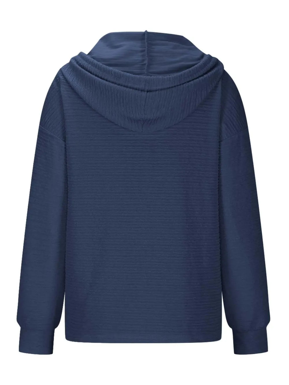 Solid color hooded sweatshirt jacket casual shoulder down long sleeved top