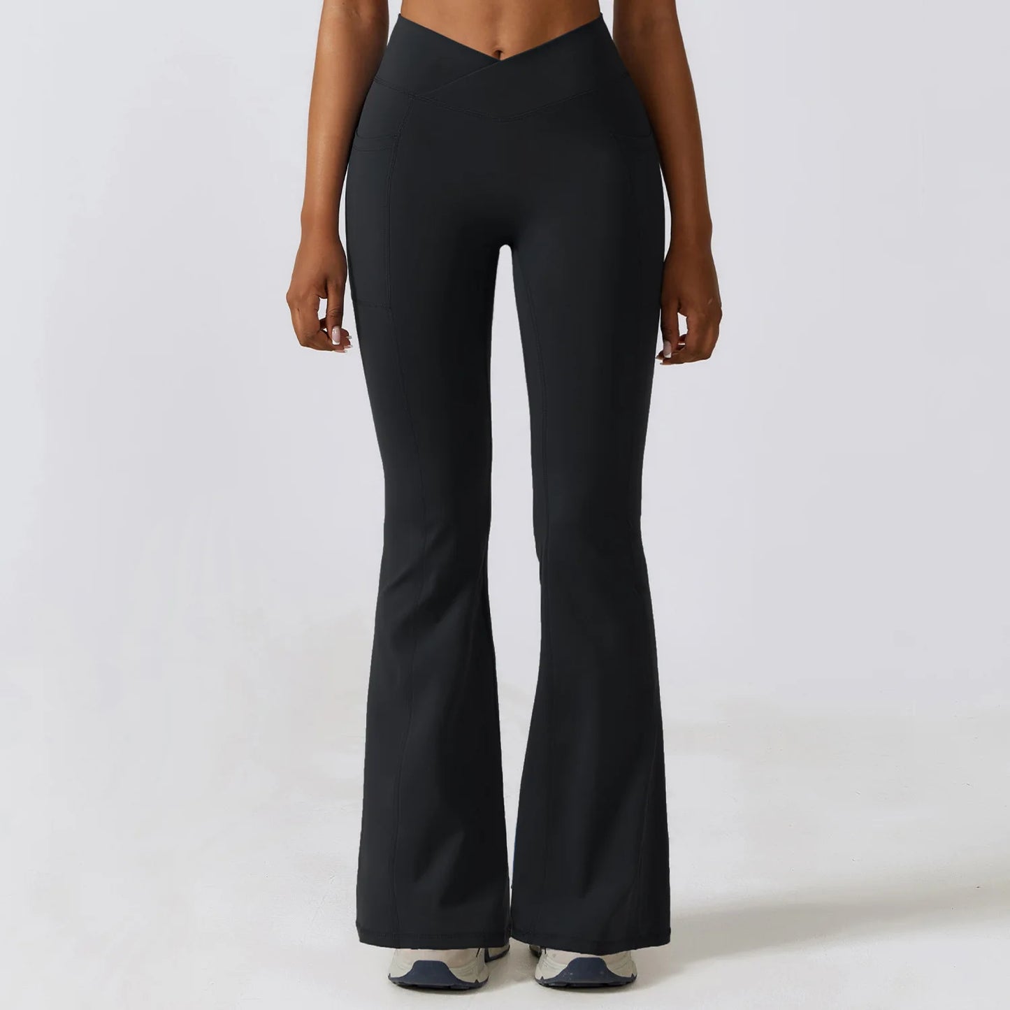Women Stretch Fitness Pants Sports Bell Bottoms Trousers Lady Runing Push Up Gym Dance Activewear Flares Nylon Yoga Leggings