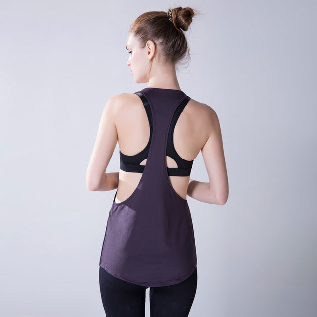 Yoga Crop Top Women Sleeveless Backless Running Sports T Shirts Quick Dry Jogging Gym Fitness Tank Top