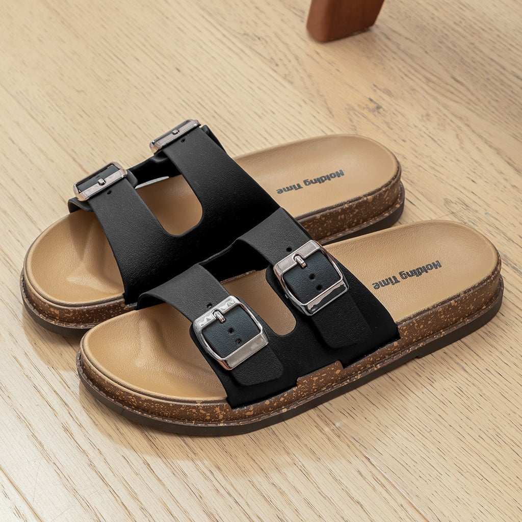 Birkenstock Sandals Women's Fashion Slip-On Flat One-Strap Beach Sandals for Summer Outdoor Wear