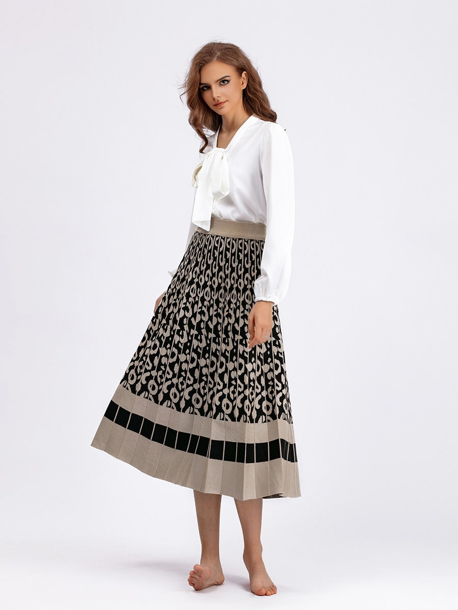 Women Sweater Skirt Elegant Long Maxi Warm Skirt Fashion Thick Midi Lady Sweater A Line Skirts