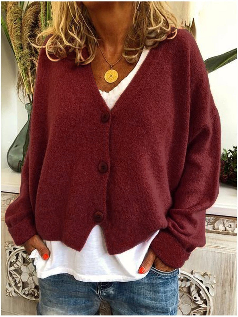 Loose sweater knitted cardigan