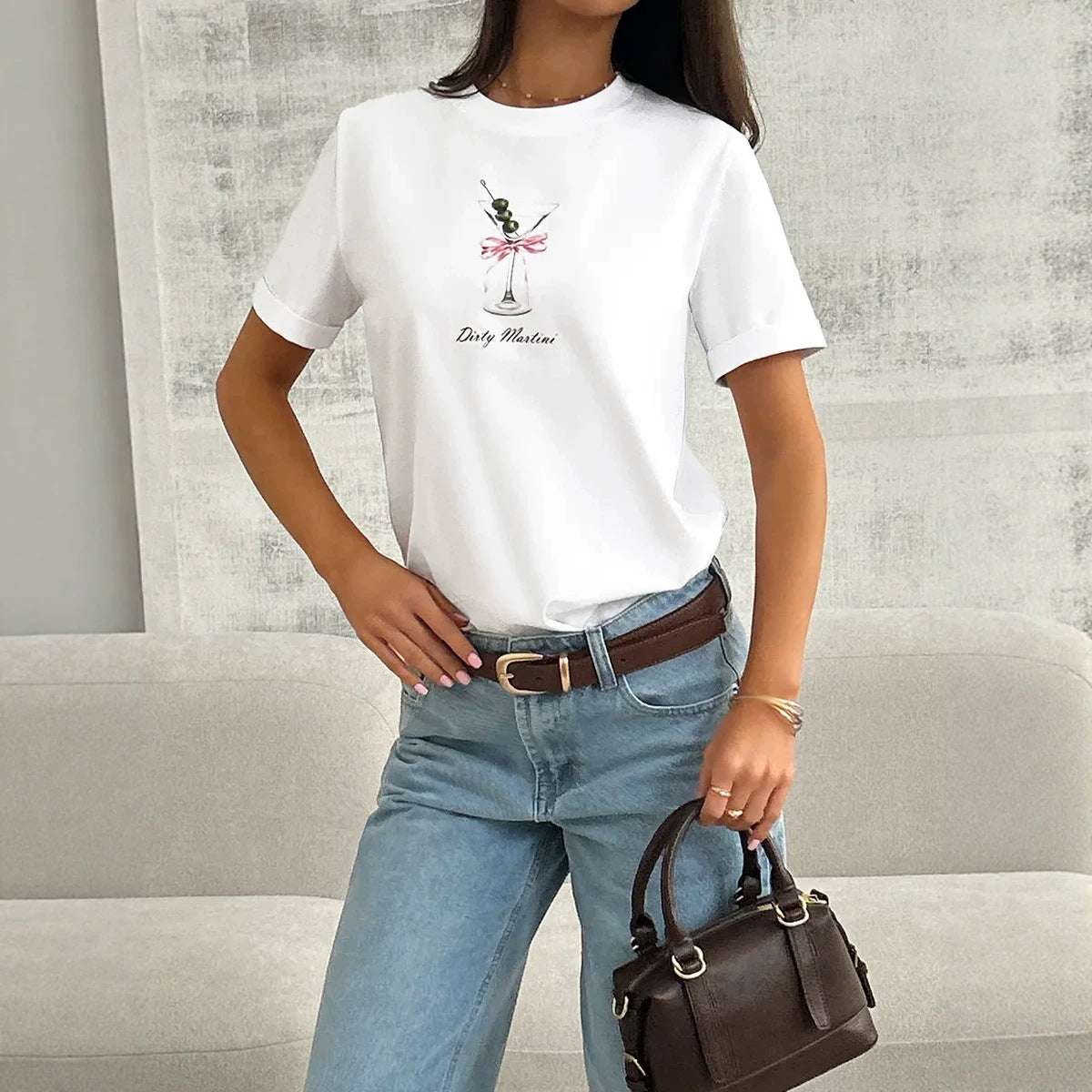 Top holgado cuello redondo