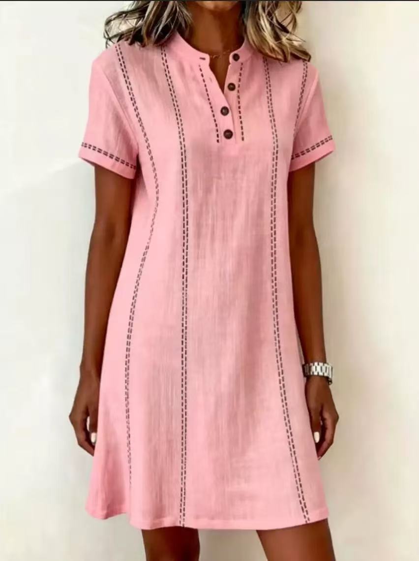 Button up collar dress