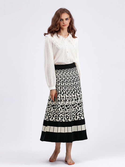 Women Sweater Skirt Elegant Long Maxi Warm Skirt Fashion Thick Midi Lady Sweater A Line Skirts
