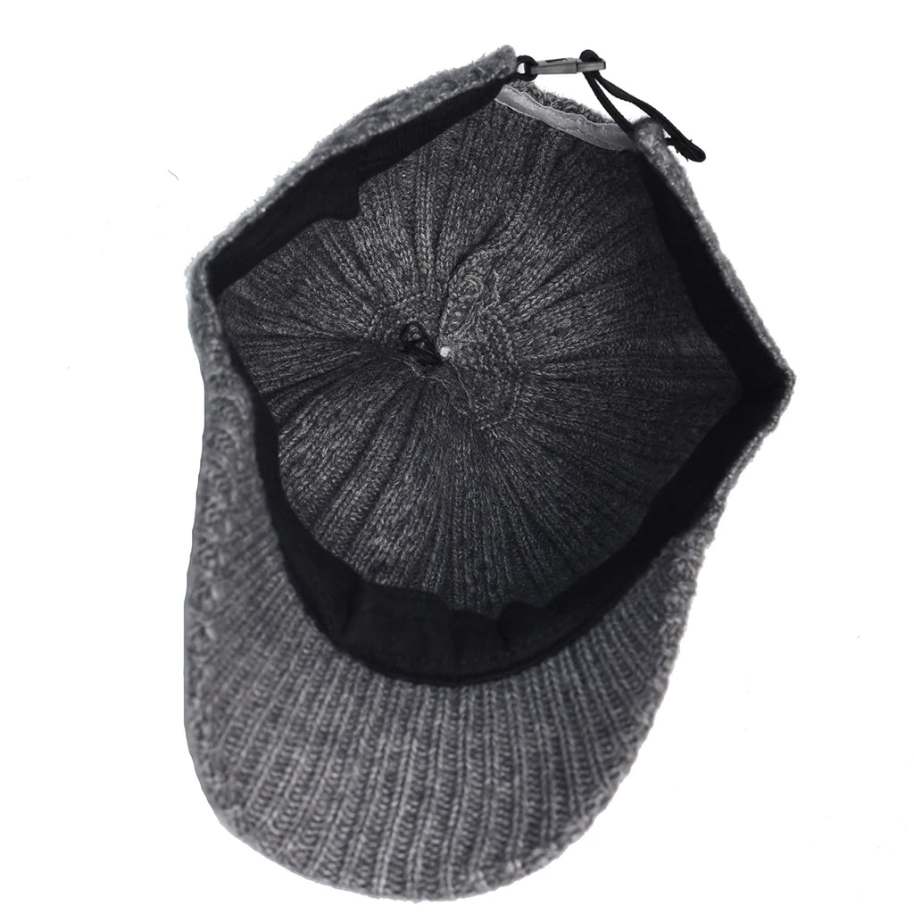 New Fashion Fluffy Baseball Cap Men's Knitted Warm Winter Solid Color Casual Elegant  Hairy Fluff Hat