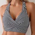 Top de bikini Brava — Rayas con tiras | Velorte
